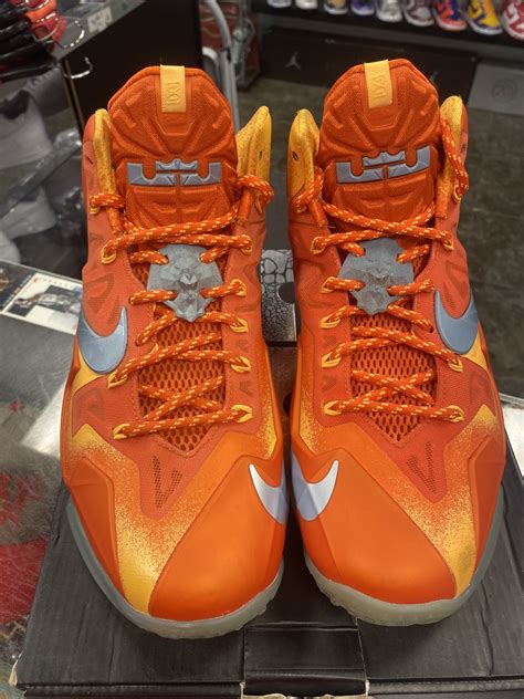 NIKE LEBRON XI 11 PREHEAT "FORGING IRON" ORANGE 2013 … - Gem