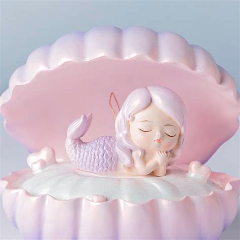 Shell And Mermaid Resin Lamp Decor Pink Online - Premium Decor Object ...