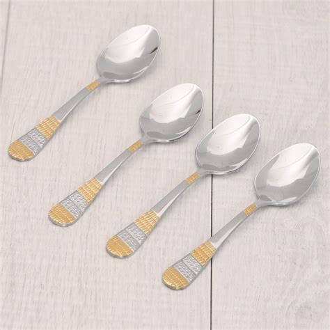 Buy Home Centre Glister Fiona Gold Spice Spoon- Set of 6 Pcs ...