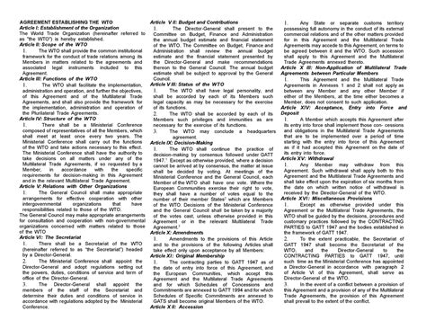 2.1 Agreement - WTO - excellent - AGREEMENT ESTABLISHING THE WTO ...
