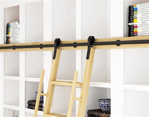 Amazon.com: DIYHD 39 3/8" Black Steel Rolling Library Ladder Hardware ...