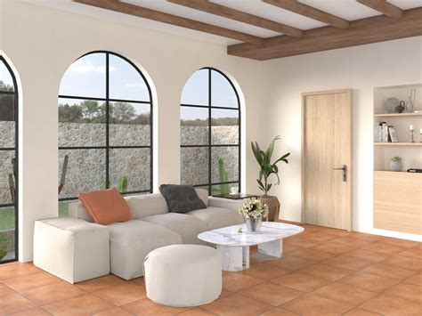 Dark Floors With Wood Blinds Living Room