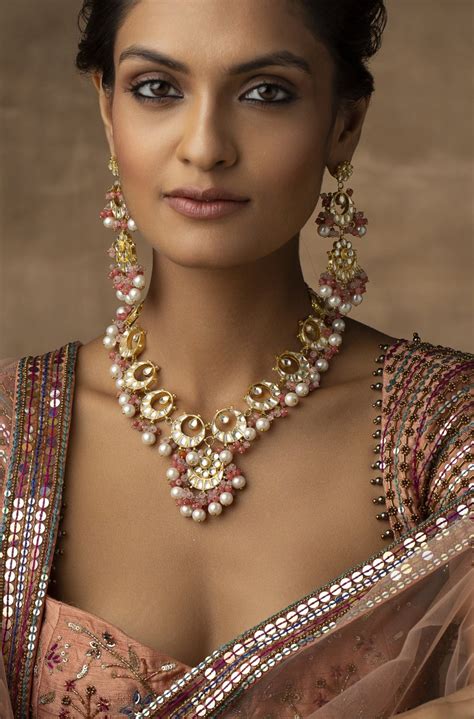 Sumakshi Pink Kundan Necklace Set – Paisley Pop Shop