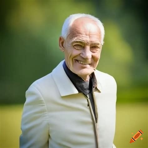 Portrait of a friendly older german man interested in golf on Craiyon