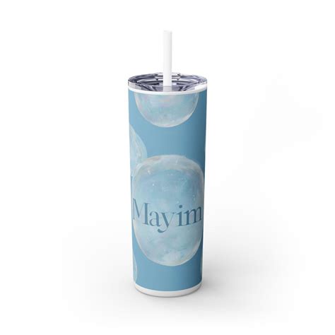 Mayim (water in Hebrew) Skinny Tumbler With Straw, 20oz | Custom ...