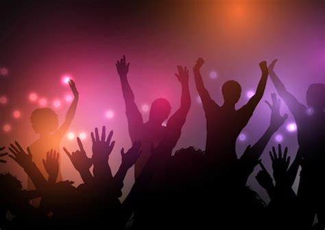 Party crowd with lights background | Free Vector