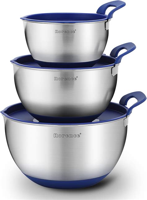 Amazon.com: Rorence Stainless Steel Mixing Bowls: Stackable Mixing Bowl Set with Lids and ...