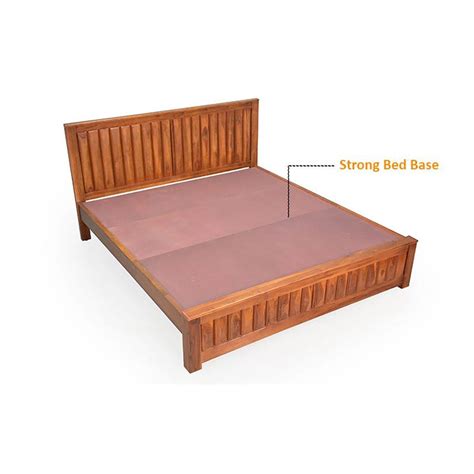 Berlynoak by Royaloak Solid Wood Matte Brown Queen Bed (BD1906-5 ...