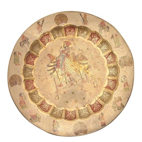 Beautiful Mughal Style Decor Plate In Brass