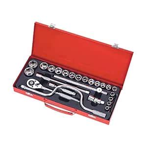 24 pcs 1/2" Drive Socket Set with Quick Release Ratchet Drive : Amazon ...