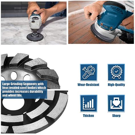 Buy Upgraded] 2 Pack Diamond Cup Grinding Wheel, Include 4-1/2 Inch ...
