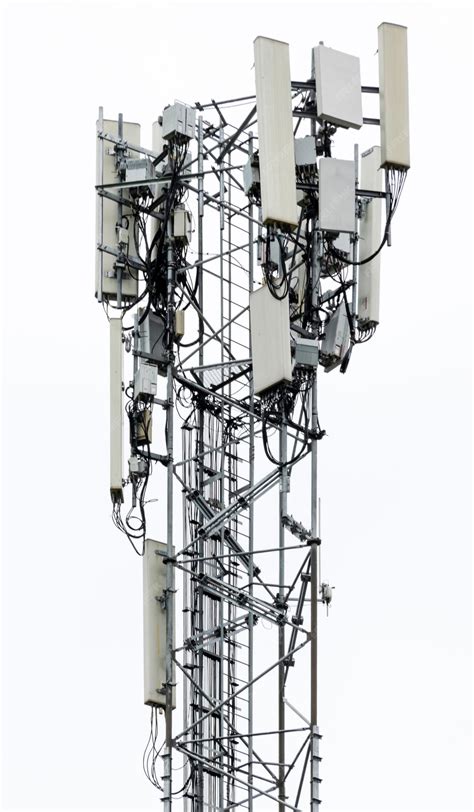 Telecommunication tower on white background | Premium Photo