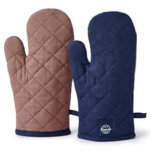 Encasa XO Heat Resistant Cotton Oven Gloves Mitts (2 Pc Set) - Quilted ...