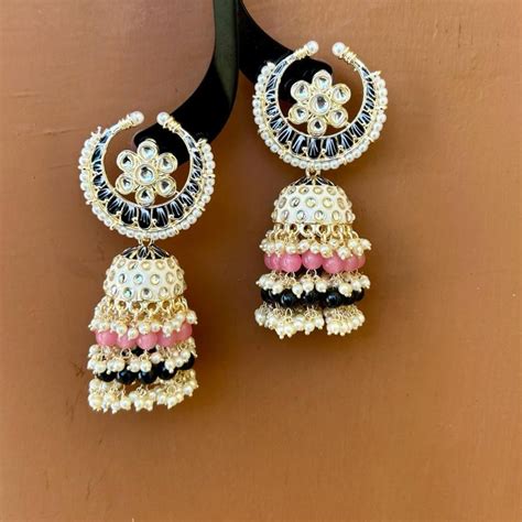 Sana Black Jhumkas
