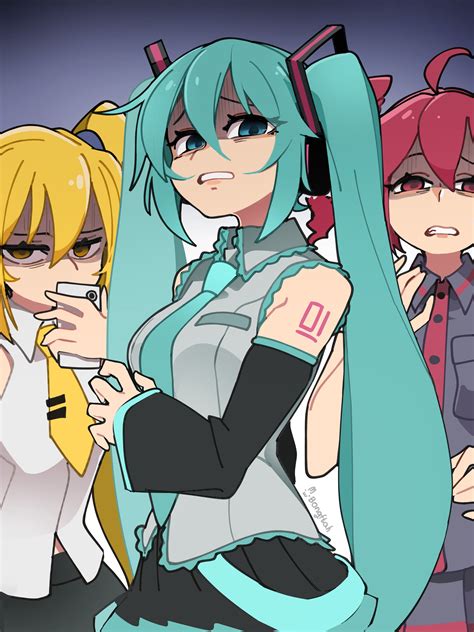 hatsune miku, kasane teto, kasane teto, and akita neru (vocaloid and 2 ...
