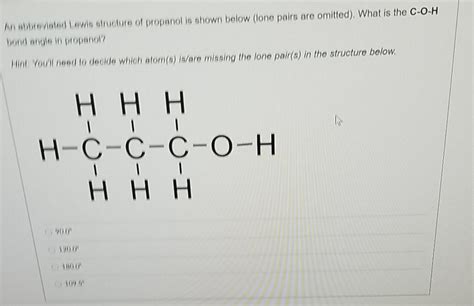 Lewis Structure Of 1 Propanol
