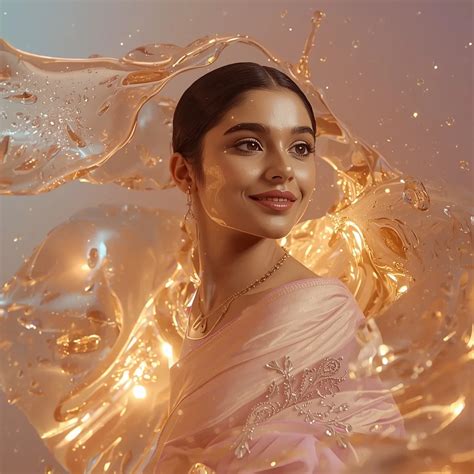 Festive Pastel Saree Liquid Topaz Glow Flow Collage Luxury Cinematic ...