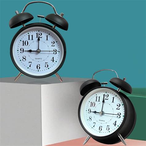 Buy ARTISANS ALLEY Twin Bell Table Alarm Clock with Night Led Display ...