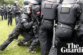 Image result for Protesters clash with German police