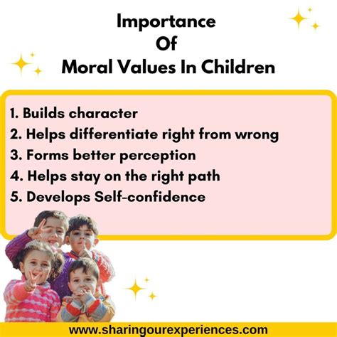 List Of Values For Kids
