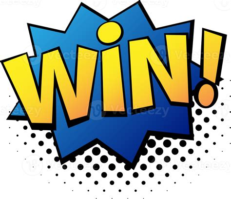 Comic lettering Win. Comic speech bubble with emotional text Win ...