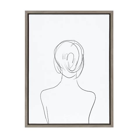 Sylvie Minimalist Woman Framed Canvas by Teju Reval of SnazzyHues