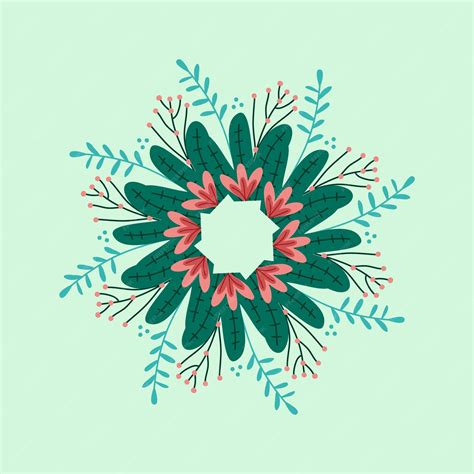 Premium Vector | Natural modern flower radial symmetry art flat design