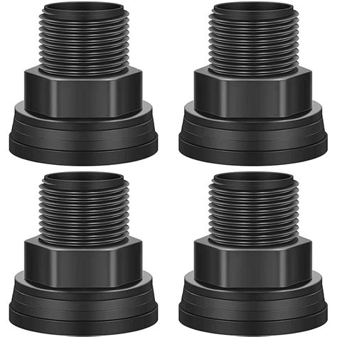 Buy PVC Bulkhead Fitting Dual Thread Bulkhead Tank Connector, 4 Pieces ...