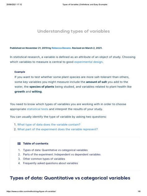 Types of Variables (In Statistical Studies) - Definitions and Easy ...
