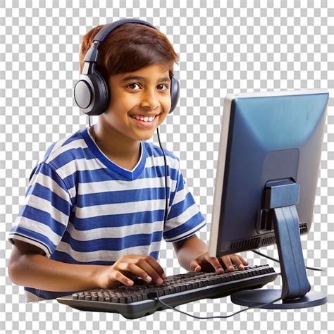 Boy Playing Computer Clip 的图像结果