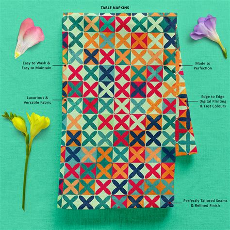 Colored Crosses Table Napkin – ArtzFolio.com