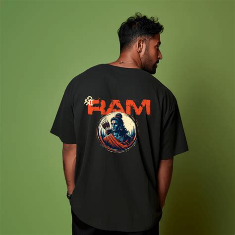 Prabhu Shri Ram Printed Black Oversize Tshirt for Men – Prabhubhakti