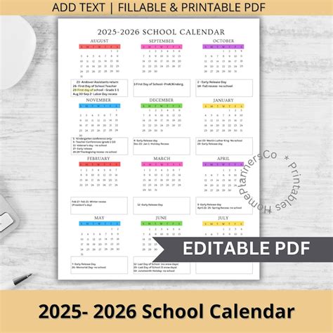 25 26 Jcps School Year Calendar - Etsy Canada