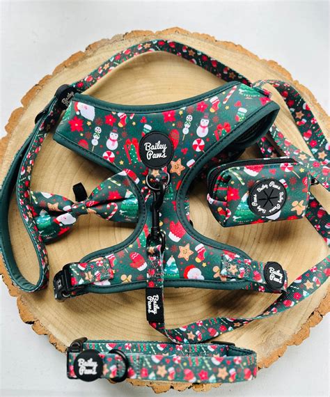 Dog Harness Set Christmas Harness and Lead Set Puppy Harness and Lead ...