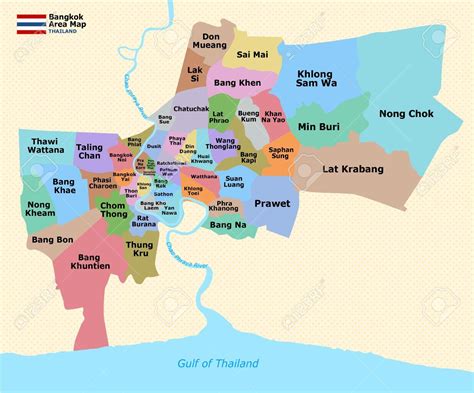 Bangkok district map - Map of bangkok district (Thailand)