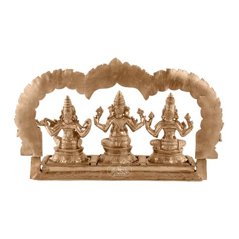 Ganesha ,Lakshmi & Saraswati with Prabhavali statue for pooja – RANI ...