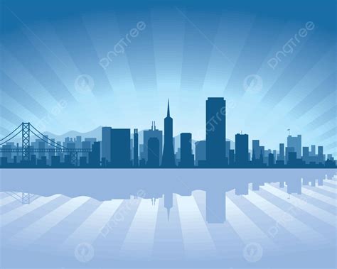 San Francisco San Francisco Downtown Sunrise Vector, San Francisco ...