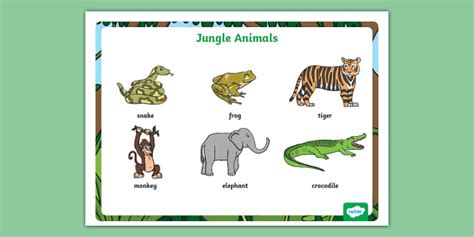 * NEW * Jungle Animal Word Mat (teacher made) - Twinkl