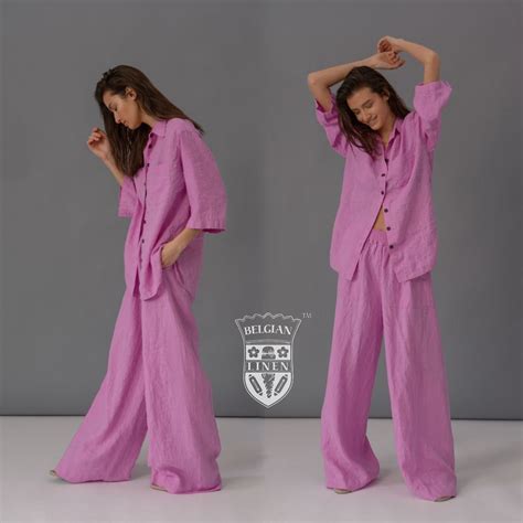 Linen Shirt and Pants, Linen Two Piece Set, Linen Loose Pants, Linen ...