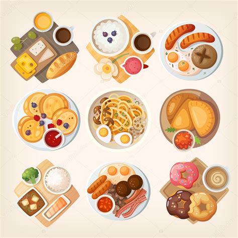 Traditional breakfasts from all over the world. Stock Vector by ...