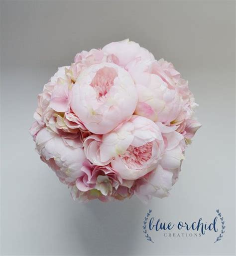 peony and hydrangea wedding bouquet
