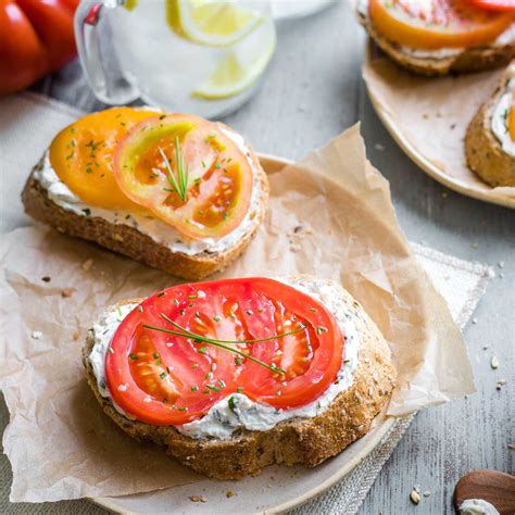 The Best Open-Faced Tomato Sandwich - Two Healthy Kitchens