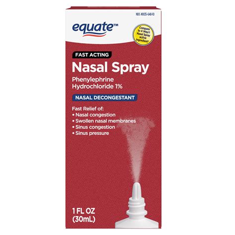 Brandclub - Equate Nasal Four Nasal Spray, Fast Acting Nasal Decongestant, 1 Fl. Oz.
