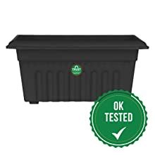 TrustBasket UV Treated Rectangular Plastic Planter (16 inches) - Black ...