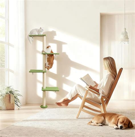 HAPYKITYS Tall Cat Scratching Posts,4 Tier Corner Cats Tree, India | Ubuy