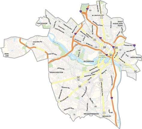 Richmond City Map, Virginia - US County Maps