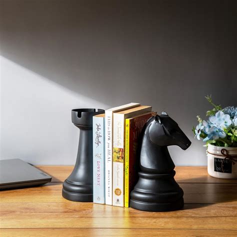 ESQ Living Knight and Rook Bookends for Shelf | Decorative Chess ...