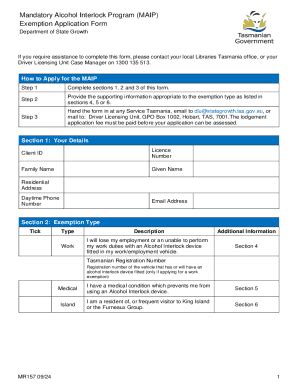 Fillable Online Mandatory Alcohol Interlock Program Exemption ...