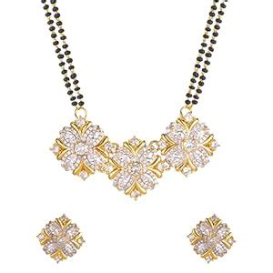 VOYLLA Dual Layer American Diamond CZ Mangalsutra Set : Amazon.in ...
