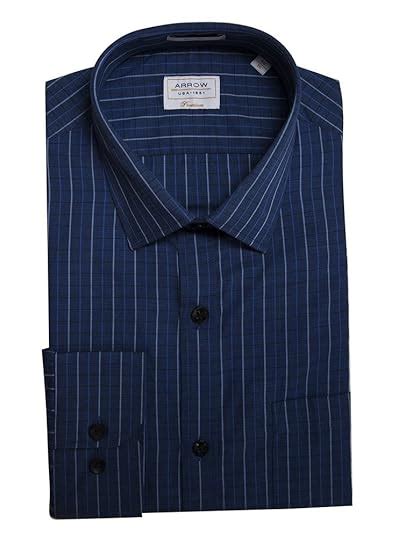 Buy Arrow Men's Formal Shirt (8907378616197_ASSF0387_48_Dark Blue) at ...